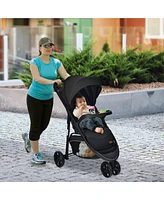Costway Baby Jogging Stroller Jogger Travel System w/Adjustable Canopy for Newborn