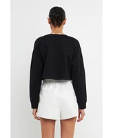 Women's Pockets Detail Cropped Sweatshirt