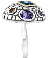 Effy Multi-Gemstone Statement Ring (6 ct. t.w.) in Sterling Silver & 18k Gold-Plate