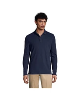 Lands' End School Uniform Men's Long Sleeve Mesh Polo Shirt