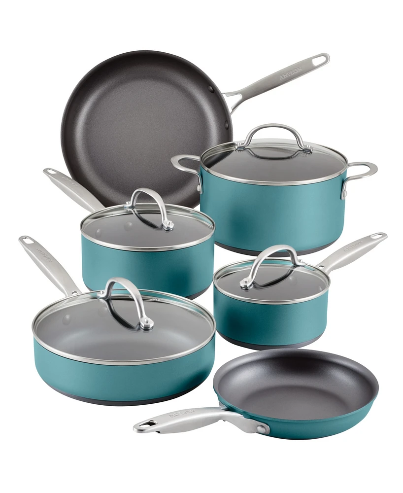 Anolon Achieve Hard Anodized Nonstick Cookware Set, 10 Piece