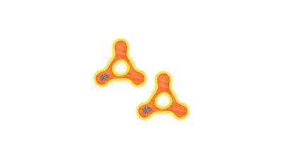 DuraForce Jr Triangle Ring Tiger Orange-Yellow, 2-Pack Dog Toys
