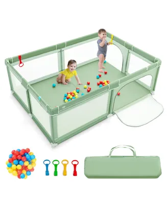 Baby Playpen Extra-Large Safety Fence w/ Ocean Balls & Rings