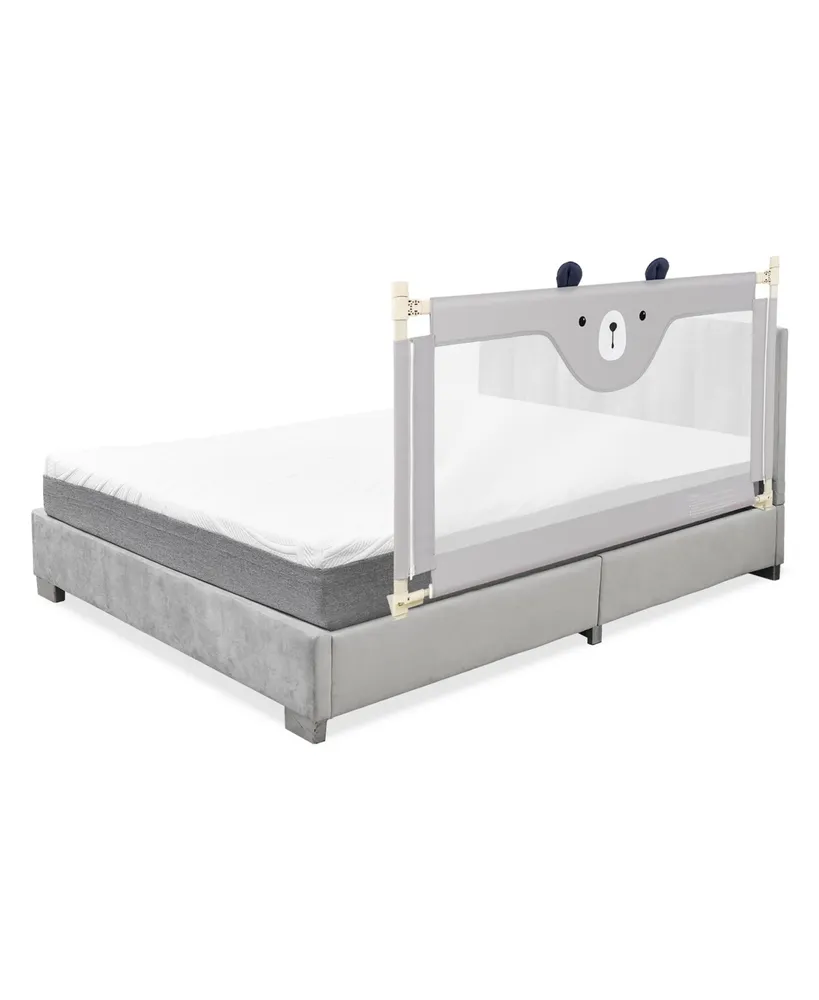 48 inch Breathable Baby Swing Down Safety Bed Rail Guard-Gray | Costway