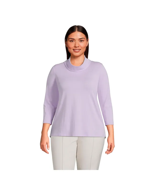 Larky Lark Womens Plus Round Neck 3/4 Sleeve T-Shirt, Color