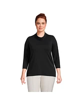 Lands' End Plus 3/4 Sleeve Light Weight Jersey Cowl Neck Top