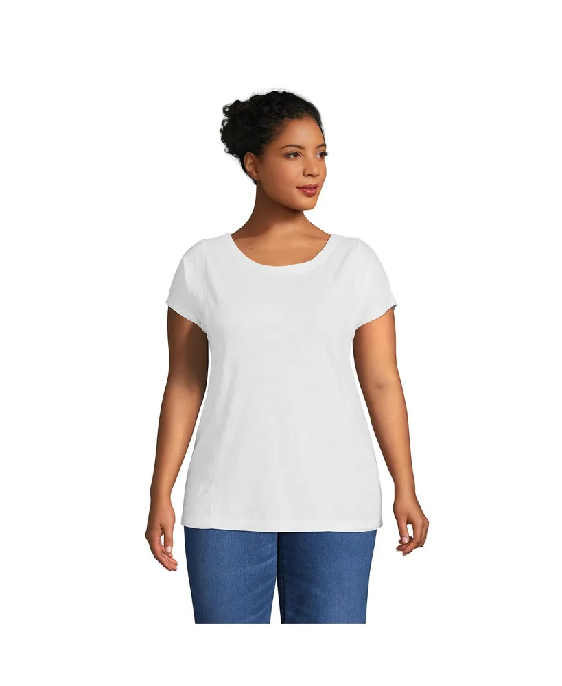 Lands' End Plus Short Sleeve Slub Wedge T-Shirt