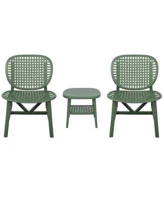 Simplie Fun 3 Pieces Hollow Design Retro Patio Table Chair Set All Weather Conversation Bistro Set