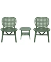 Simplie Fun 3 Pieces Hollow Design Retro Patio Table Chair Set All Weather Conversation Bistro Set