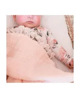 Crane Baby Baby Girls 6 Layer Muslin Tassel Blanket