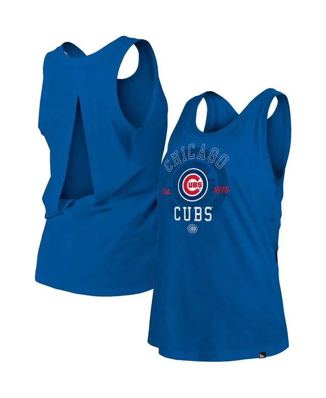 New Era Women's White Chicago Cubs Pinstripe Henley Racerback Tank