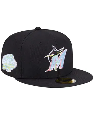 Men's New Era Black Miami Marlins Multi-Color Pack 59FIFTY Fitted Hat
