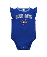 Newborn and Infant Boys Girls Royal, Heather Gray Toronto Blue Jays Little Fan Two-Pack Bodysuit Set