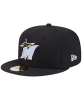 Men's New Era Black Miami Marlins Multi-Color Pack 59FIFTY Fitted Hat