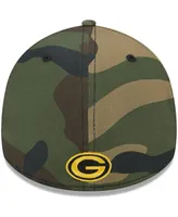 Men's New Era Camo Green Bay Packers Punched Out 39THIRTY Flex Hat