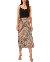 1.state Women's Printed A-Line Midi Skirt