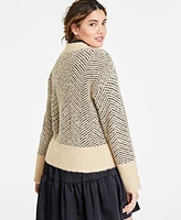 On 34th Women's Herringbone Crewneck Sweater, Created for Macy's