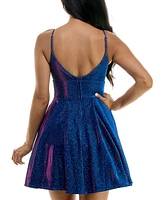 B Darlin Juniors' Glitter-Knit Skater Party Dress