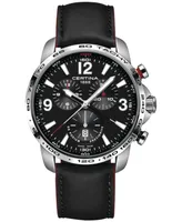 Certina Men's Swiss Chronograph Ds Podium Leather Strap Watch 44mm