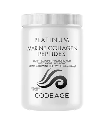 Codeage Marine Collagen Protein Powder Supplement, Biotin 10,000 mcg, Vitamin C, D3 & B6, Keratin, Hyaluronic Acid, Niacin, Wild Caught Hydrolyzed Fis
