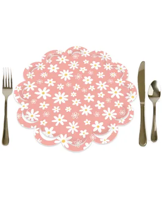 Big Dot of Happiness Pink Daisy Flowers - Floral Party Table Decorations - Paper Chargers - 12 Ct