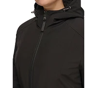 Calvin Klein Womens Plus Hooded Faux-Fur-Lined Anorak Raincoat, Created for Macys