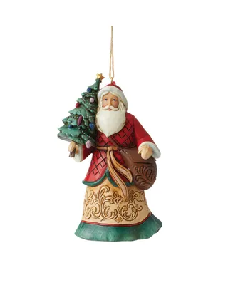 Jim Shore Santa with Tree and Toy Bag Ornament