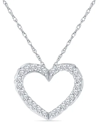 Diamond Heart 18" Pendant Necklace (1/10 ct. t.w.) in 10k White Gold