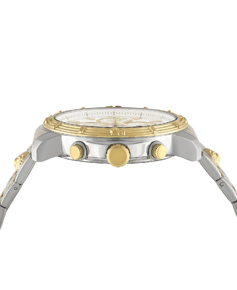 Versus Versace Men's Chronograph Date Quartz Bicocca Gold-Tone, Silver-Tone Stainless Steel Bracelet 46mm