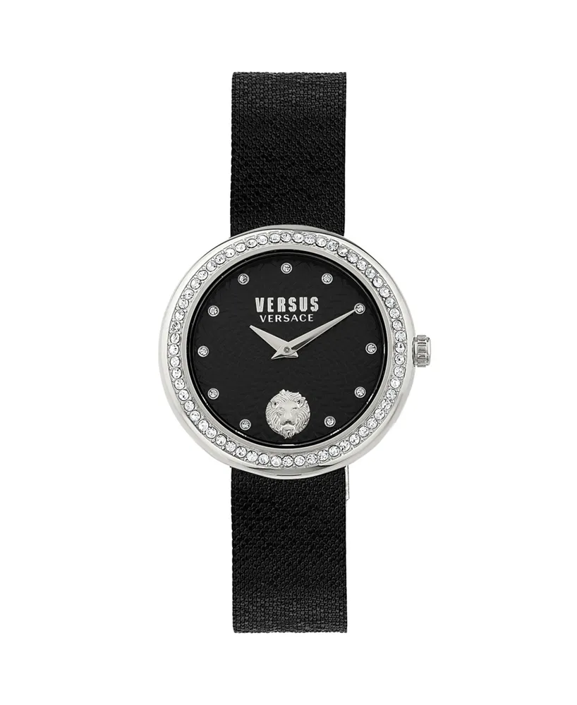 Versus Versace Women's Two-Hand Quartz Lea Black Stainless Steel Bracelet 35mm