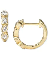 Zoe Lev Diamond Multi-Cut Small Hoop Earrings (1/3 ct. t.w.) in 14k Gold, 0.5"