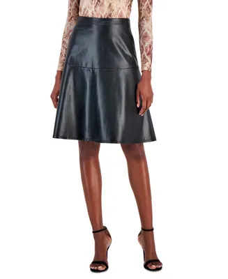 Anne Klein Women's Faux-Leather Skirt