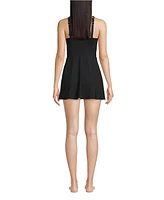 Lands' End Women's V-neck Tulip Wrap Swim Dress One Piece Swimsuit