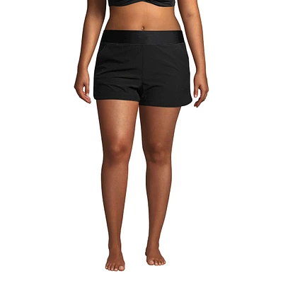 Lands' End Plus 3 Inch Quick Dry Swim Shorts with Panty