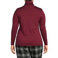 Lands' End Plus Supima Cotton Fitted Long Sleeve Turtleneck