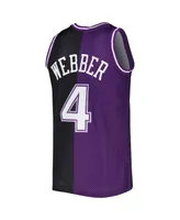 Men's Mitchell & Ness Chris Webber Purple, Black Sacramento Kings Hardwood Classics 2000-01 Split Swingman Jersey