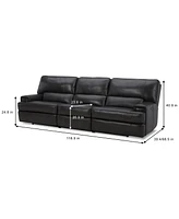 Closeout! Binardo 118" 3 Pc Zero Gravity Leather Sectional with 2 Power Recliners, Created for Macy's