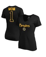 Women's Fanatics Black Boston Bruins #1 Mom V-Neck T-shirt