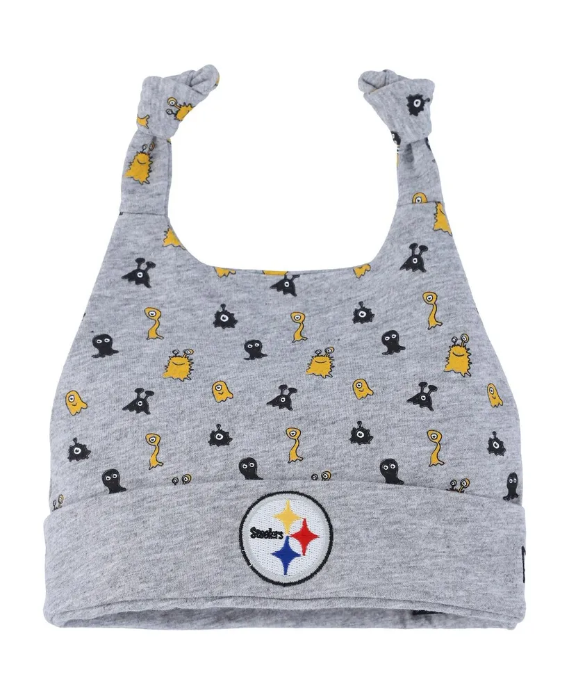 Home, New Era Infant Boys and Girls New Era Heather Gray Pittsburgh  Steelers Critter Cuffed Knit Hat