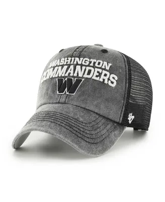 Men's '47 Brand Black Washington Commanders Drumlin Trucker Clean Up Snapback Hat