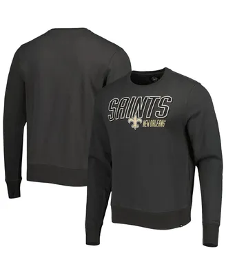 Men's '47 Brand Charcoal New Orleans Saints Locked In Headline Pullover Sweatshirt