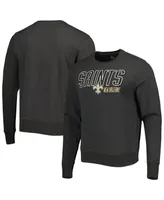 Men's '47 Brand Charcoal New Orleans Saints Locked Headline Pullover Sweatshirt