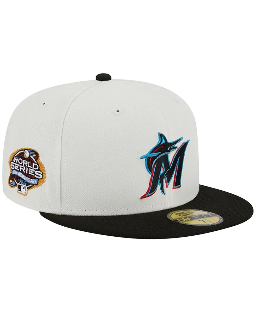 Men's New Era Stone/Black Miami Marlins Chrome 59FIFTY Fitted Hat