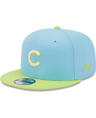 Men's New Era Light Blue and Neon Green Chicago Cubs Spring Basic Two-Tone 9FIFTY Snapback Hat