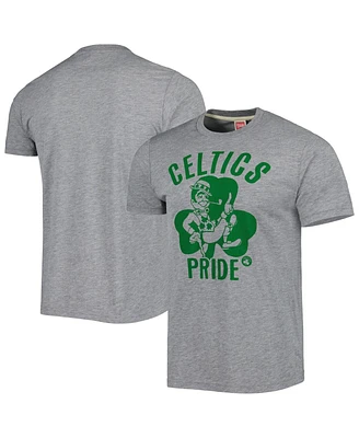 Men's and Women's Homage Heather Gray Boston Celtics Hometown Hyper Local Tri-Blend T-shirt