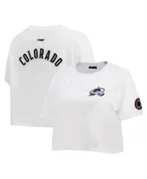 Women's Pro Standard White Colorado Avalanche Classic Boxy Cropped T-shirt