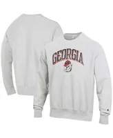 Men's Champion Gray Georgia Bulldogs Arch Over Logo Reverse Weave Pullover Sweatshirt