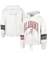 Women's '47 Brand Cream Alabama Crimson Tide Harper Adjustable Cropped Pullover Hoodie