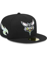 Men's New Era Black Charlotte Hornets Color Pack 59FIFTY Fitted Hat