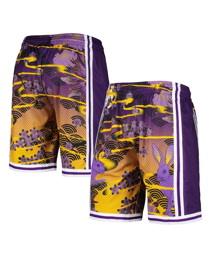 Men's Mitchell & Ness Purple Los Angeles Lakers Lunar New Year Swingman Shorts